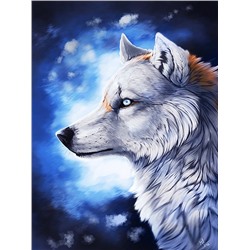 Алмазная мозаика картина стразами Белый волк, 30х40 см