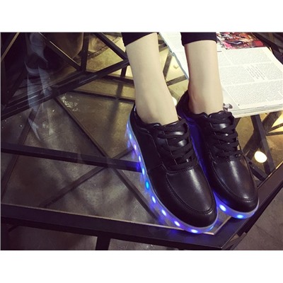 Светящиеся кроссовки с LED подсветкой, цвет черный A99