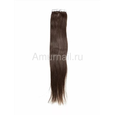 Натуральные волосы на липкой ленте №4 Коричневый (40*4 см) 55 см