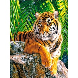 Алмазная мозаика картина стразами Тигр, 30х40 см