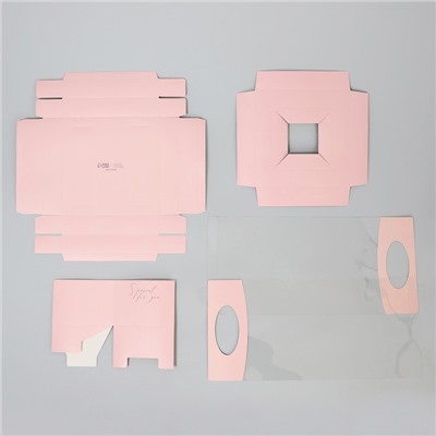 Коробки складные переноски для цветов «Персик», 20 x 20 x 4 см