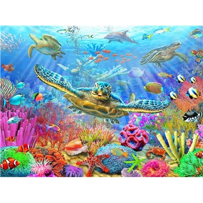 Алмазная мозаика картина стразами Подводный мир, 40х50 см