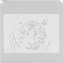 Трафарет пластик "Тигр - взгляд" 26х18 см