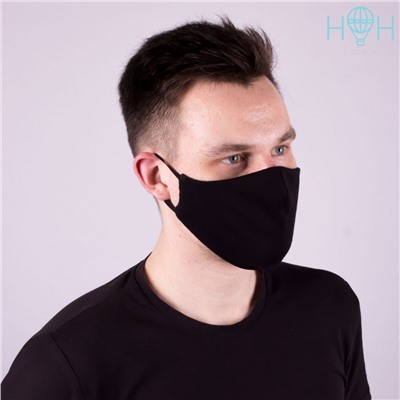 МЗ21-02020599 Комплект из 10 текстильных масок улучшенной конструкции, черный