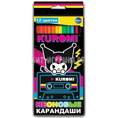 Карандаши цветные неон 12 шт Kuromi Centrum 71681, 71681