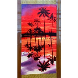 Пляжное полотенце «Закат на пальмовом пляже» 140х70 см