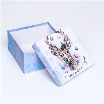 Коробка квадратная "Счастливого года" , 19 ×19 × 10 см