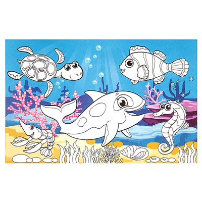 Раскраска длинная «Подводный мир»