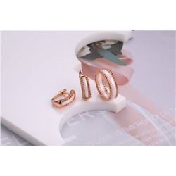 Серьги и кольцо керамика белая CN23020