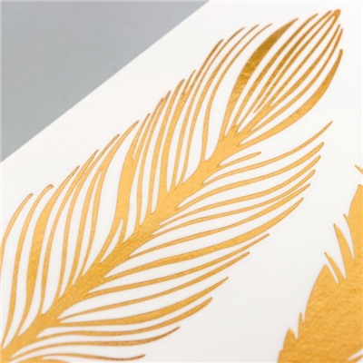 Татуировка "Золотые перья" 5,6х15 см