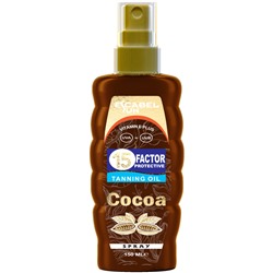 ESCABEL Масло для лица и тела КАКАО Tanning Oil Cocoa SPF15 150 мл