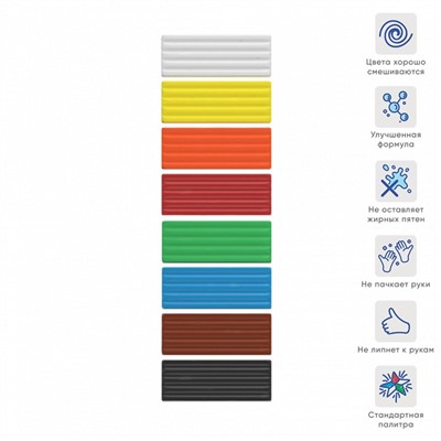 Пластилин 8 цвета, 120 г, ErichKrause "Монстрики", со стеком, в картонной упаковке