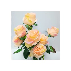 Букет искусственных цветов роза бежевый 60 см 7 бутонов к20