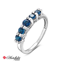 Серебряное кольцо с синими фианитами - 582