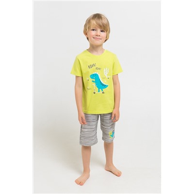 Пижама для мальчика Crockid К 1528 фисташковый + графические линии
