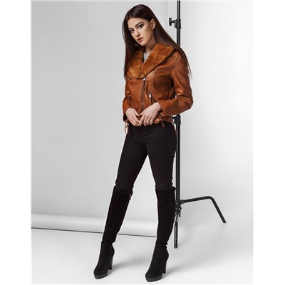 Фабричная коричневая женская куртка Braggart "Youth" модель 25692