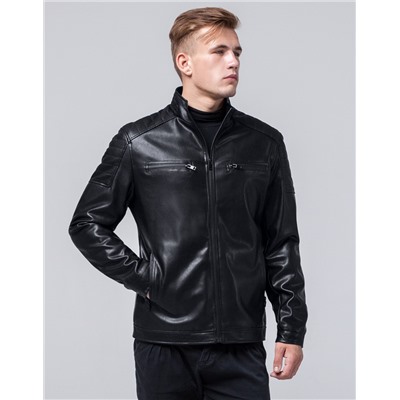 Куртка черная молодежная Braggart "Youth" стильная модель 2612
