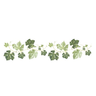 Наклейка многоразовая интерьерная  "Зеленые листья" (2686)