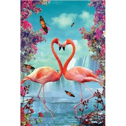 Алмазная мозаика картина стразами Два розовых фламинго, 30х40 см