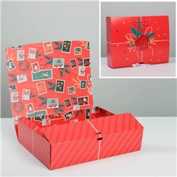 Коробка складная двухсторонняя «Почта новогодняя», 31 × 24,5 × 9 см