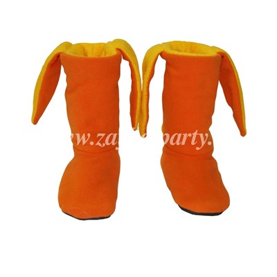 Тапочки-зайчики оранжевые с желтым