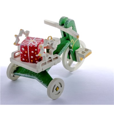 Елочная игрушка - Детский велосипед с багажником 6017 Star