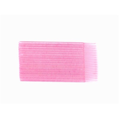Микробраши для ресниц в пакете 100шт розовые с блестками