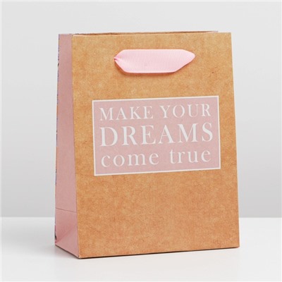 Пакет крафтовый вертикальный «Dreams», S 12 × 15 × 5.5 см