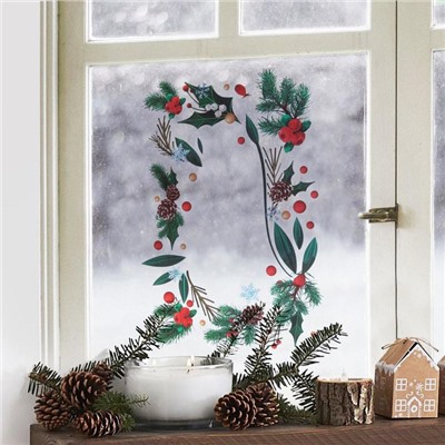 Наклейки на стекло «Зимний сад», многоразовые, 20 × 34 см
