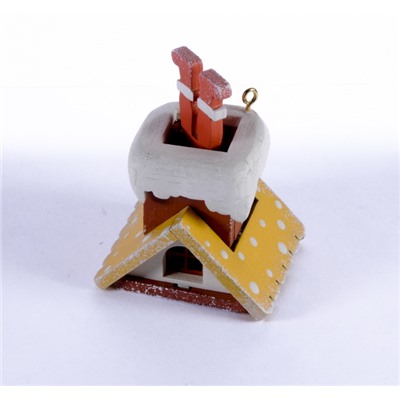 Елочная игрушка - Домик с ногами Санта Клауса 370-1