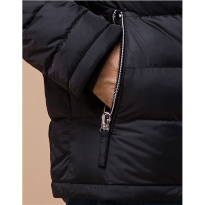 Мужская куртка качественного пошива черная модель 15181