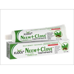 NEEM+CLOVE Toothpaste Kudos (Натуральная зубная паста Ним + Гвоздика, Кудос), 100 г.