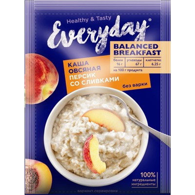 EVERYDAY BALANCED BREAKFAST Каша овсяная персик со сливками 40г