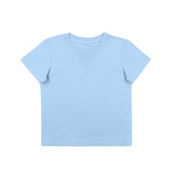 Голубая футболка прямого кроя 2-3