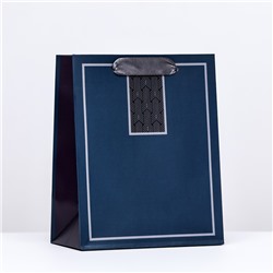 Пакет подарочный "Текстура", темно-синий, 18 х 22,3 х 10 см