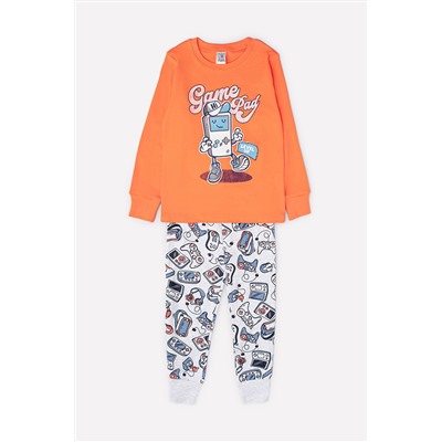 Пижама для мальчика Crockid К 1541 оранжевый + компьютерные игры на меланже