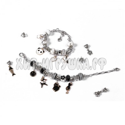 Набор для создания браслетов и подвесок со шкатулкой BLACK UNICORN 68 предметов RL065, RL065