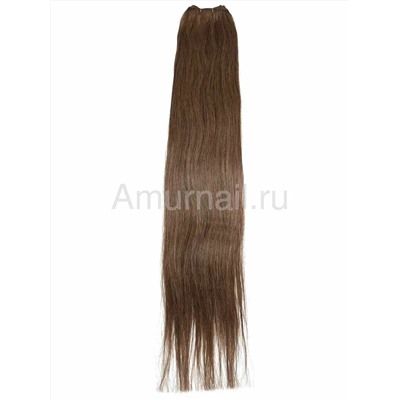Натуральные волосы на трессе №10 Светло-Коричневый 70 см