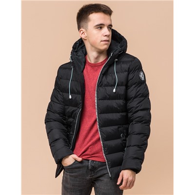 Подростковая черная куртка качественного пошива модель 76025