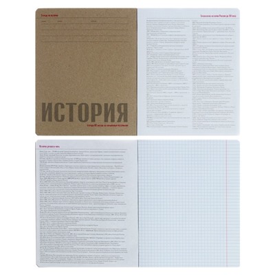 Тетрадь предметная "Новая классика", 48 листов в клетку «История», обложка картон, ВД-лак