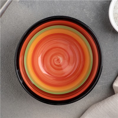 Миска керамическая «Индия», 300 мл, d=11 см, цвет оранжевый