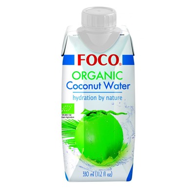 Органическая кокосовая вода "FOCO" 330 мл Tetra Pak (USDA organic)