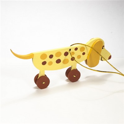 Елочная игрушка - Такса желтая 270-1