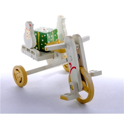 Елочная игрушка - Детский велосипед с багажником 1013 SnowMan