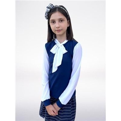 Синяя школьная блузка для девочки 809227-ДШ22