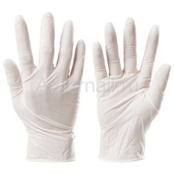 Перчатки виниловые белые (100 штук)