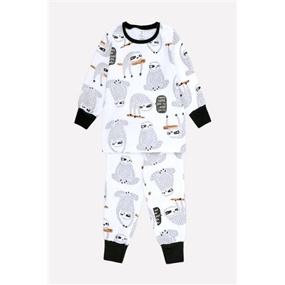 Пижама для мальчика Crockid К 1564 друзья ленивцы на белом
