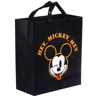 Пакет ламинированный вертикальный, "Hey Mickey Hey" Микки Маус, 23х27х11 см