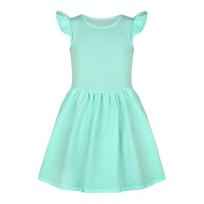 Платье с крылышками для девочки ментолового цвета 8500-ДЛ21