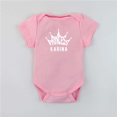 Боди розовый с коротким рукавом Princess name